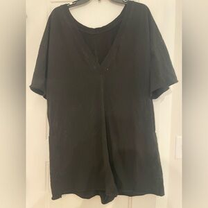 Black V-Neck T-Shirt Romper